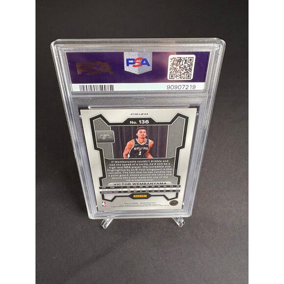 2023-24 Panini Prizm Victor Wembanyama Red Ice Rookie RC #136 PSA 10 Gem Mint - Picture 5 of 8